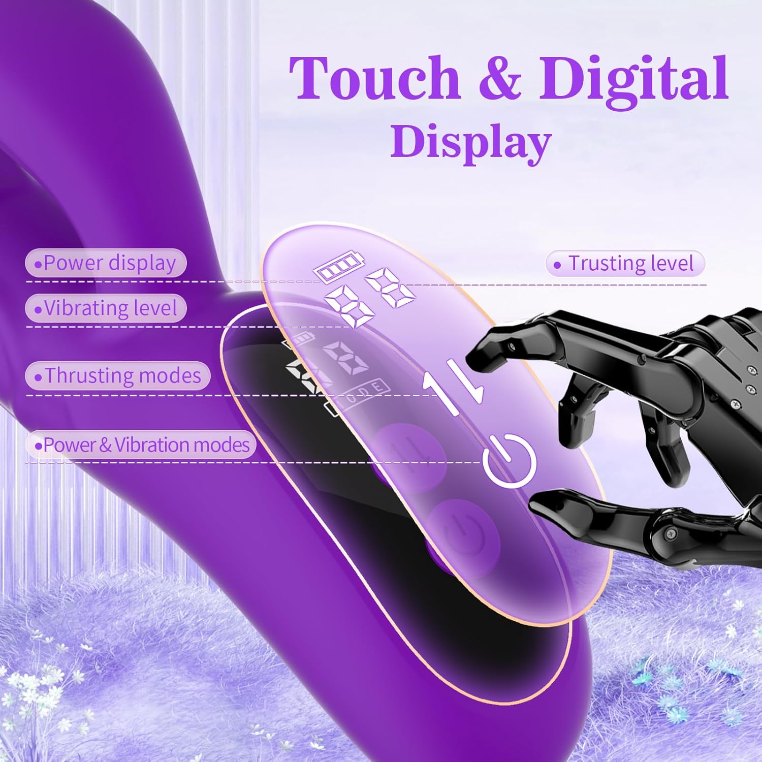 Thrusting Dildo Vibrator Sex Toys for Women, Sikelob Sex Toy Rabbit G Spot Dildo Vibrators with 9 Thrust 9 Vibration Modes, Silicone Clitoral Bunny Stimulator Couple Adult Sex Toys, Purple