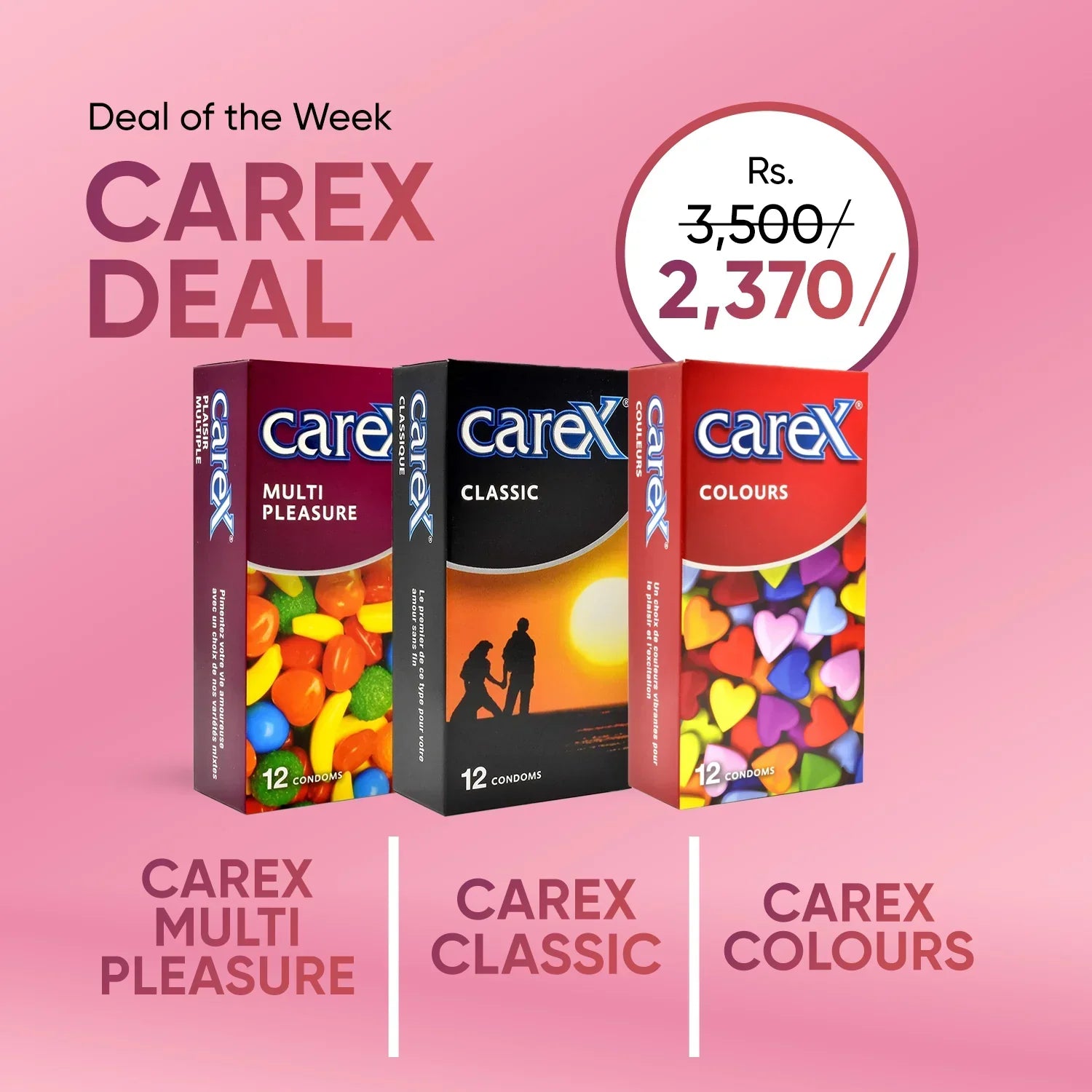 🔥 Carex Mega Deal 💥 | Colorful Pleasure 🌈 + Ultimate Protection 💦 | Feel the Fun, Stay Safe ❤️