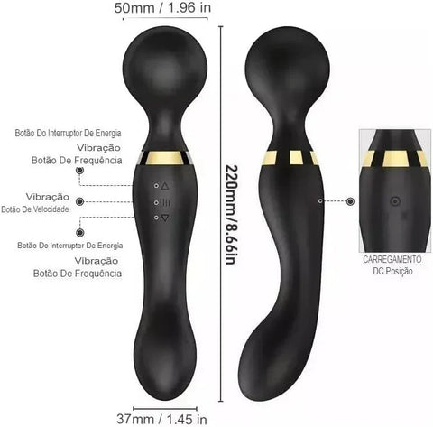 Double Ended 2 in 1 Wand Vibrator
