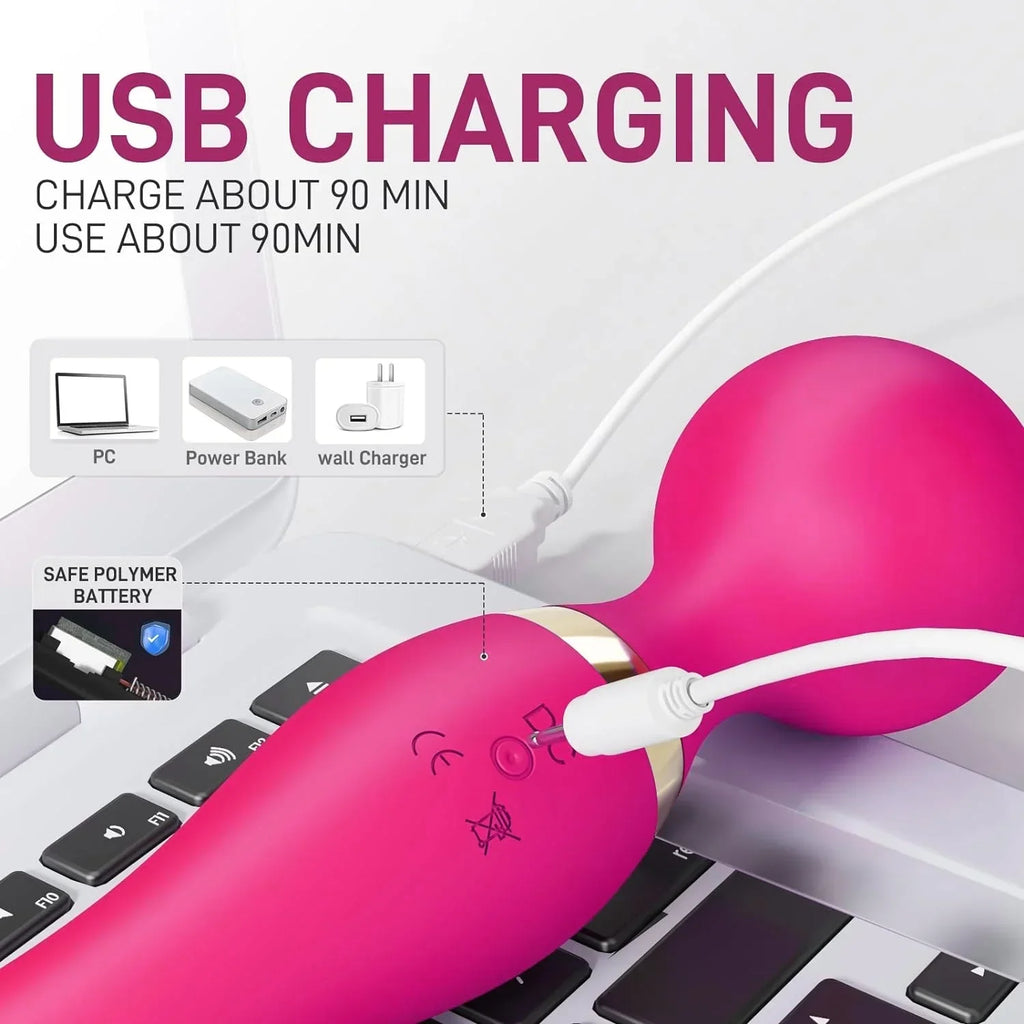 💆‍♀️ Double-Ended 2-in-1 Wand Massager 🌟 – Dual Comfort & Ultimate Relaxation! ✨